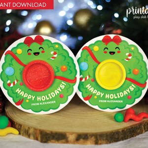 weihnachtliche Knete und Kranz | Printable Ferien-Klasse Geschenke | Nichtsüßigkeitsgeschenk | Kleiner Geschenkkranz DIY Knete für das Klassenzimmer