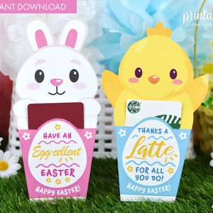 Printable Easter Gift Card Holder: Bunny & Chick Design (PDF) - Etsy