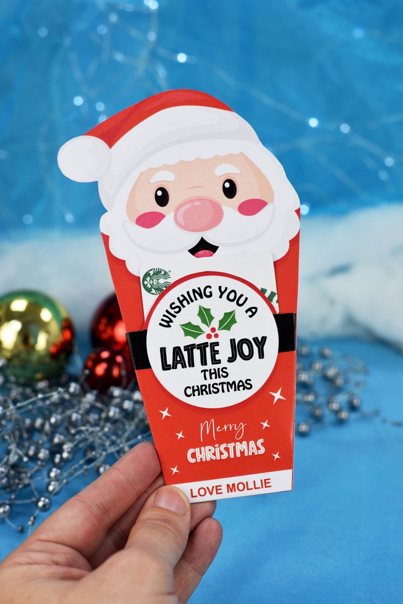 Christmas Gift Card Holder | Printable Christmas Coffee Gift Card ...