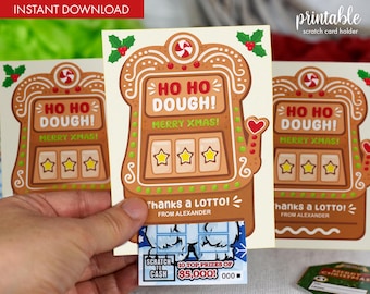 Porta-raspadinha de bilhetes de loteria de Natal para impressão (PDF)