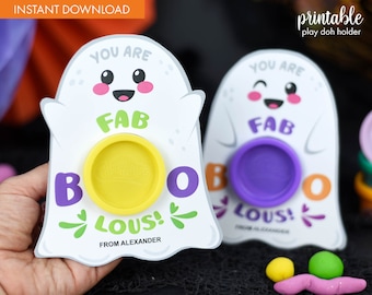 Suporte para massinha de modelar fantasma de Halloween para imprimir: presente para a sala de aula (download digital)