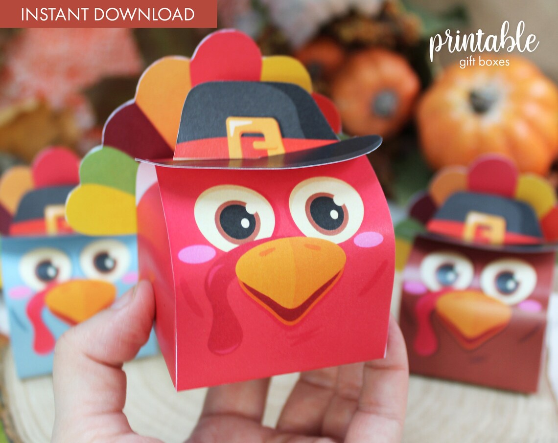 Printable Thanksgiving Gift Box Thanksgiving Favor - Etsy
