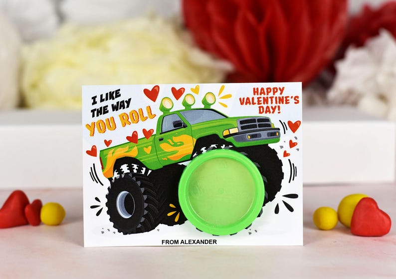 Monster Truck Valentine's Day Play Dough Card (Digital Download) image 8
