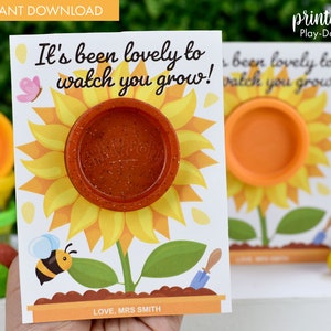 Druckbare personalisierte Lehrer Sommer Blume Play Doh Halter | Ende des Begriffs Geschenk | Lehrer Geschenk für Studenten | Schulklasse Geschenk