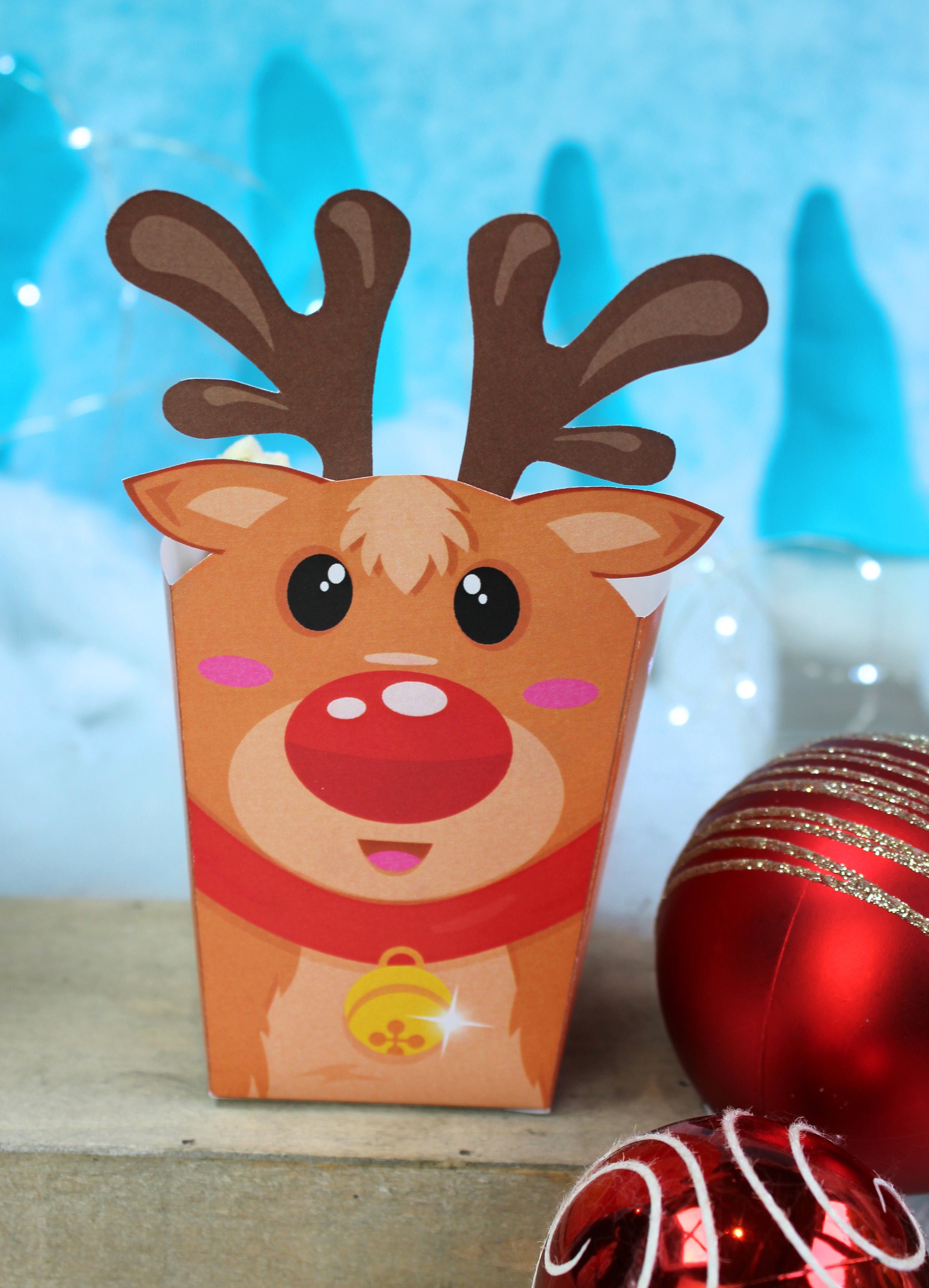 Christmas Popcorn Box Printable PDF Christmas Snack Box - Etsy UK