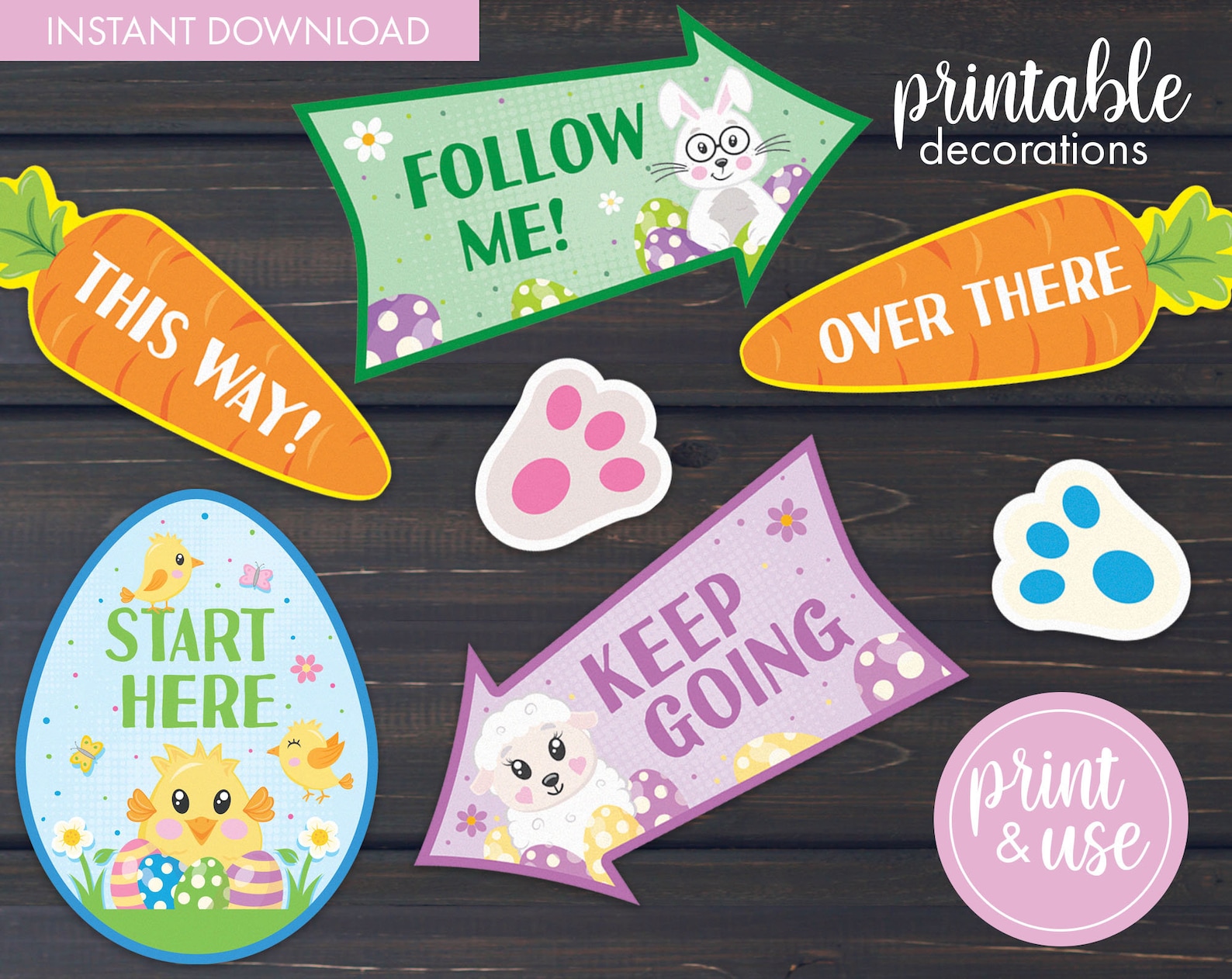 Printable Easter Egg Hunt Signs Easter Decorations Digital - Etsy