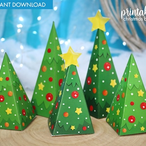 Coffret cadeau sapin de Noël à imprimer | Modèle imprimable de boîte de sapin de Noël | Coffret cadeau de Noël