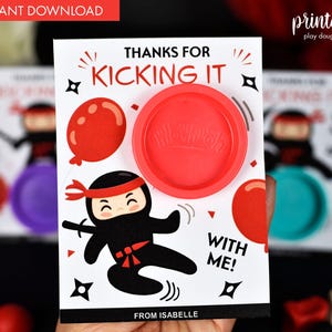 Bomboniera per carta regalo con pasta modellabile per feste di compleanno Ninja stampabile / Bomboniera per feste Ninja / Arti marziali / Karate / Riempitivo per sacchetti per feste