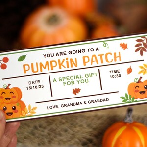 Printable Pumpkin Patch Voucher Pumpkin Picking Coupon Kids Pumpkin ...