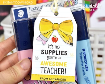 Printable Teacher Appreciation Gift Tags (PDF Download)