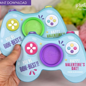 Knetkarte Valentinstag Geschenkkarte | Klasse Geschenk für Klasse | Nichtsüßigkeitsgeschenk | Kleines Geschenk Gamer DIY Knete Klassenzimmer Favor Game Pad