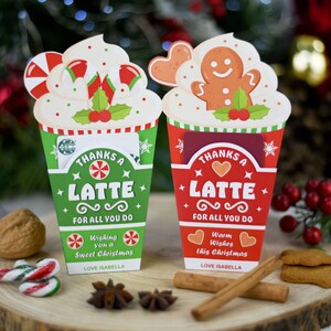 Printable Christmas Coffee Gift Card Holder: Teacher Employee Gift (PDF ...