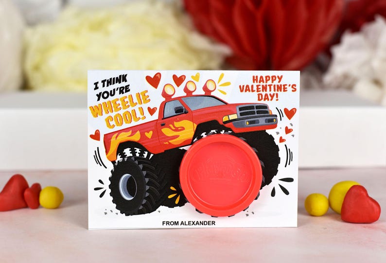 Monster Truck Valentine's Day Play Dough Card (Digital Download) image 6