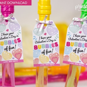 Valentines Bubble Zauberstab Tags | Klasse Geschenk für Klasse | Seifenblasen Aufkleber | Klassenzimmer Geschenk | Nichts Süßigkeit-Valentinstag-Geschenk