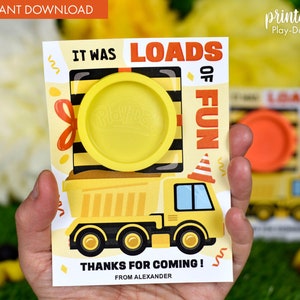 Bomboniera per biglietti regalo di compleanno con pasta modellabile, bomboniera per sacchetti da festa senza caramelle, bomboniera per feste con camion da costruzione, porta pasta modellabile