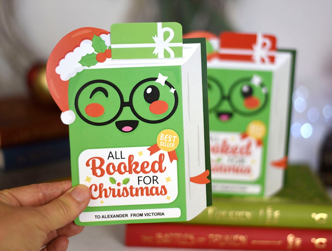 Printable Christmas Gift Card Holder Book Gift Card Holder Teacher