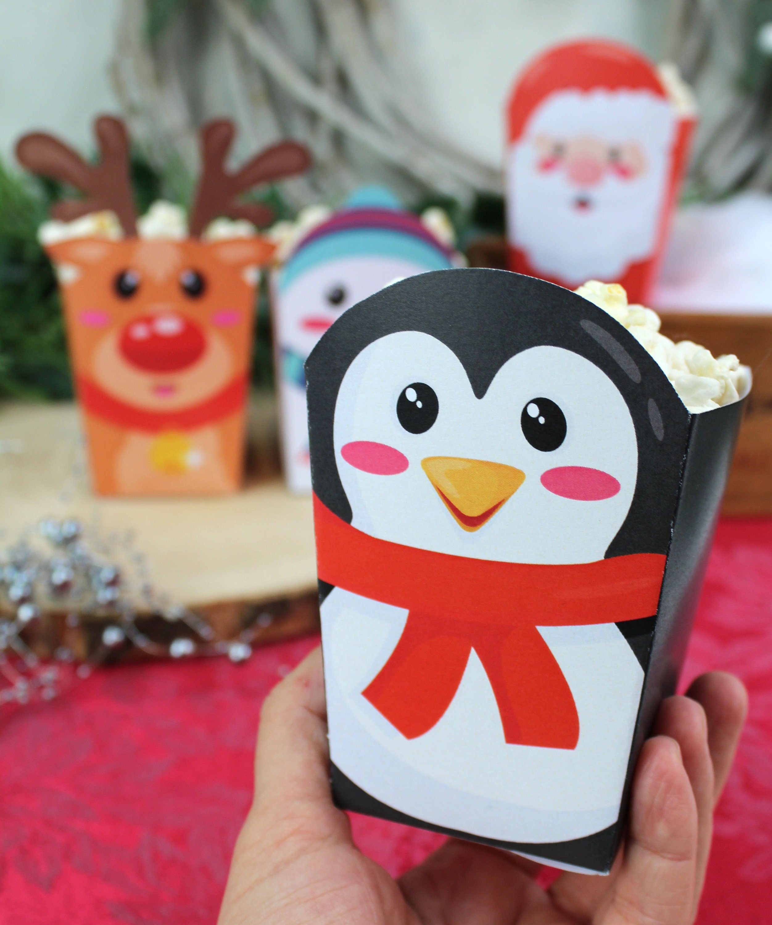 Christmas Popcorn Box Printable PDF Christmas Snack Box - Etsy UK