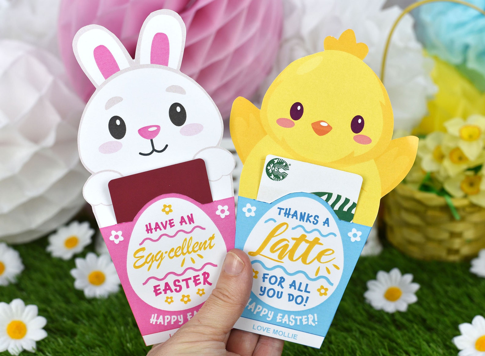 Printable Easter Gift Card Holder: Bunny & Chick Design (PDF) - Etsy