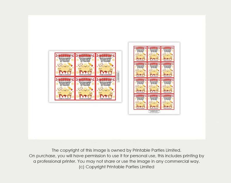 Printable Back to School Popcorn Tag | Teacher Gift | Classroom Gift ...