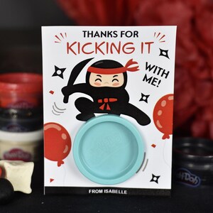 Printable Ninja Birthday Party Play Dough Favor Card (PDF) - Etsy