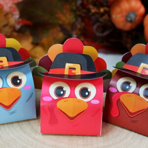 Printable Thanksgiving Gift Box | Thanksgiving Favor | Printable Turkey ...