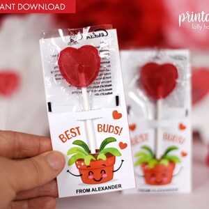 Kids Valentines Printable Lollipop Labels | Class Mates Gift | Valentines Day Lolly Tag | Classroom Favor | Lollipop Holder | Classroom Gift