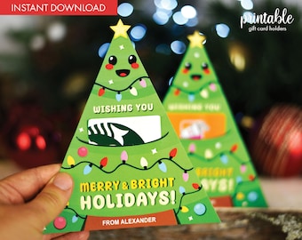 Printable Christmas Tree Gift Card Holder | Christmas Card Holder | Christmas Teacher Gift | Employee Gift | Co Worker Gift