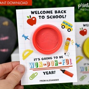 Porta-massa de modelar personalizado para imprimir de volta às aulas | Presente de volta às aulas para estudantes | Presente de professor para alunos | Presente de classe escolar