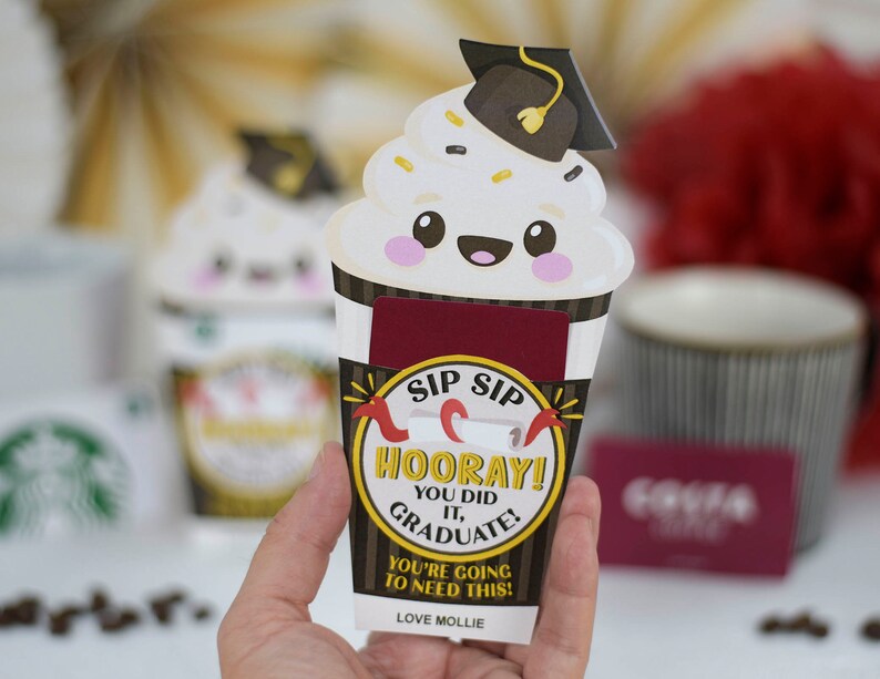 Printable Graduation Coffee Card Holder | Coffee Card Holder Graduation ...