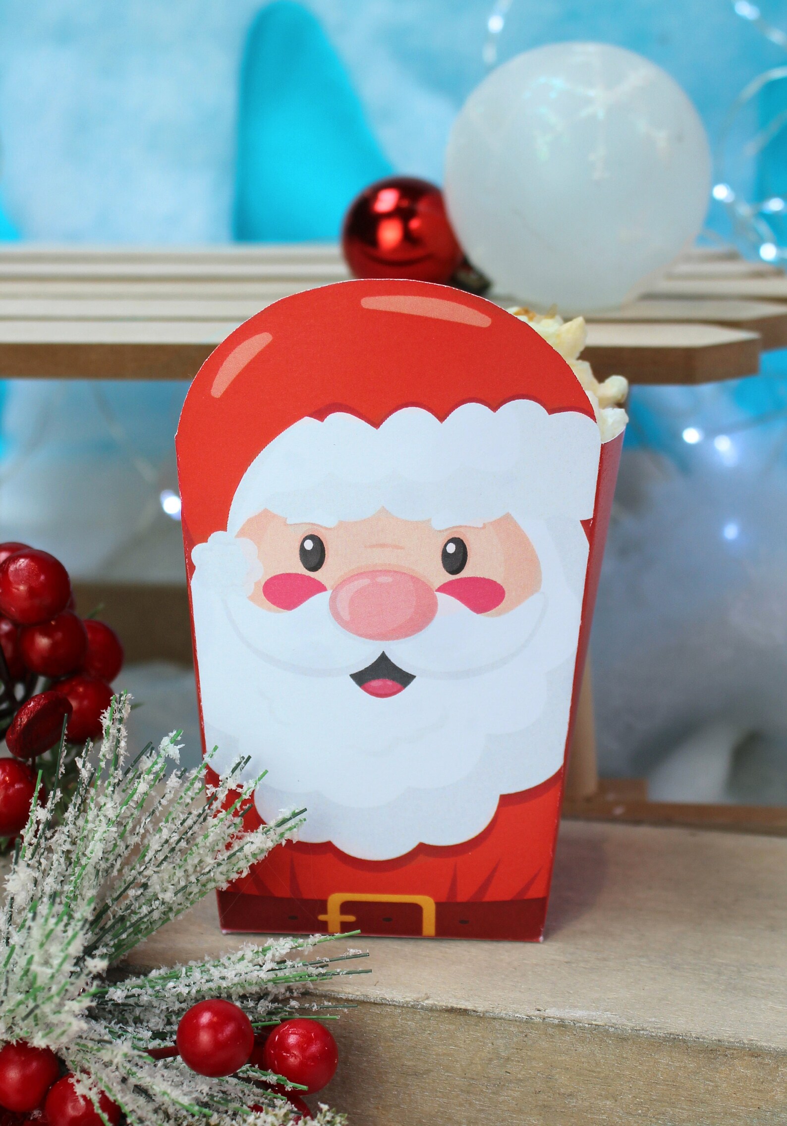 Christmas Popcorn Box Printable PDF Christmas Snack Box - Etsy UK