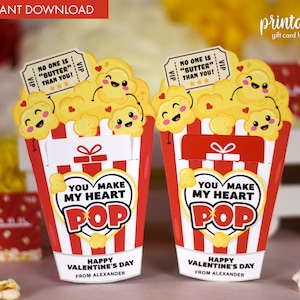 Valentinstag Geschenk Kartenhalter |  Niedlicher Popcorn-Geschenk-Kartenhalter zum Valentinstag | Valentinstag Geschenk | Geschenk Card Sleeve