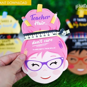 Porte-chouchou cadeau de remerciement pour professeur à imprimer | Un cadeau pour la semaine d'appréciation des enseignants | Cadeau mignon pour professeur | Porte chouchou