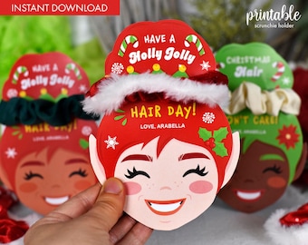 Printable Christmas Scrunchie Holder: Classroom Favor (PDF)