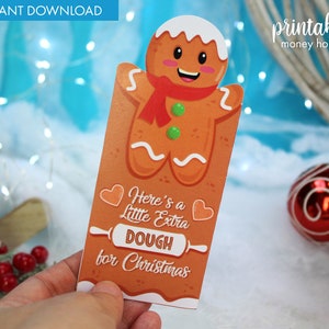 Printable Weihnachten Geldhalter | Lebkuchen Geschenk Kartenhalter | Weihnachtsgeld Umschlag | Geschenkkarte oder Geldtasche