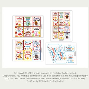 Puede incluir: Cartas imprimibles con dise&ntilde;os y textos coloridos, que incluyen nombres de barras de chocolate y mensajes para las enfermeras. Las cartas est&aacute;n dispuestas en una cuadr&iacute;cula. El texto incluye frases como "&iexcl;Eres un verdadero salvador!" y "&iexcl;Un mill&oacute;n de gracias por ti!"