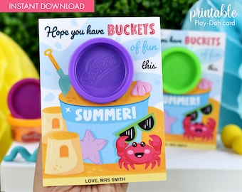 Personalized Teacher Summer Play Doh Card: End of Term Gift (Digital Download)