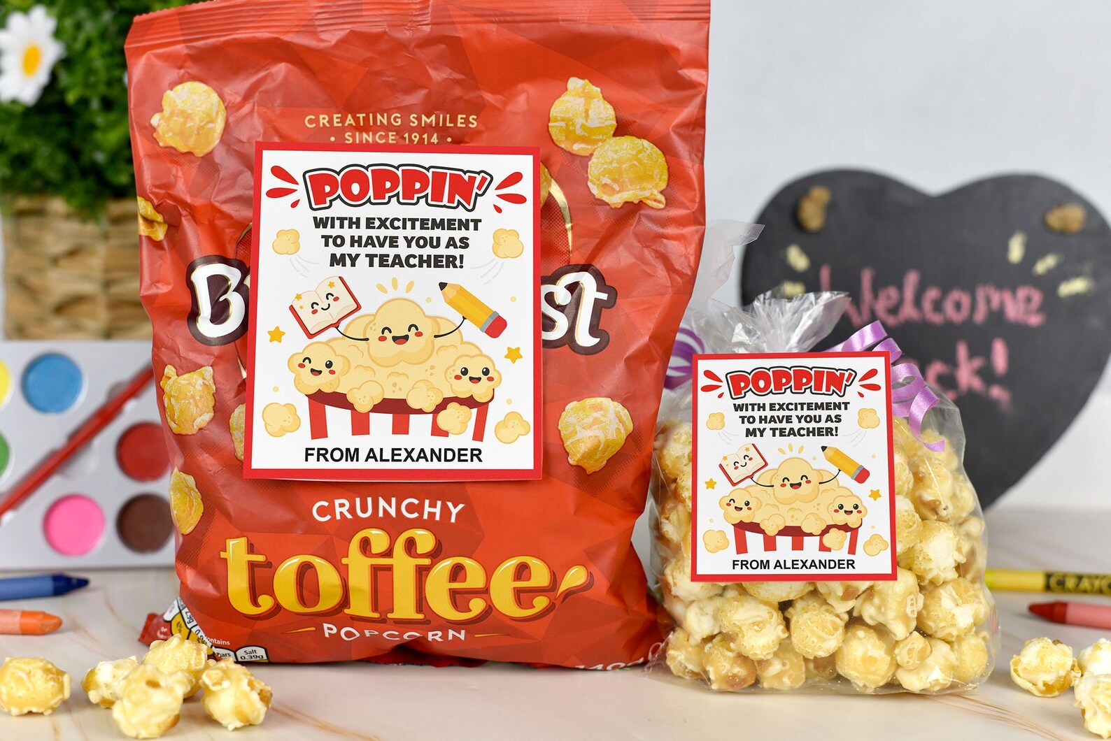 Printable Back to School Popcorn Tag | Teacher Gift | Classroom Gift ...