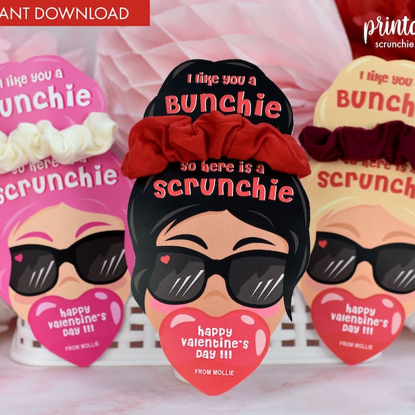 Kids Valentines Printable Hair Band Gift | Class Mates Gift |  Small Gift for Valentines Day | Classroom Favor | Kids Gift | Non Candy Gift