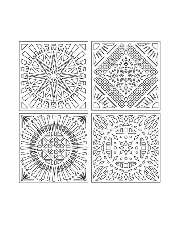 Custom Coaster Design Set 1 Laser Cut File - Etsy