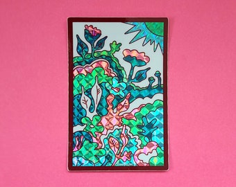 Psychedelic Flower Art Prism Sticker