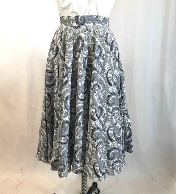 Vintage Paisley Seersucker Circle Skirt