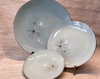 8 Franciscan Silver Pine MCM 3 piece Place Settings