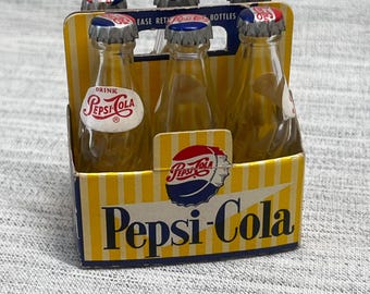 Miniature 6 Pack Pepsi-Cola Glass Bottles