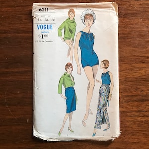 Vogue 6211 Swimsuit & Coverup Pattern