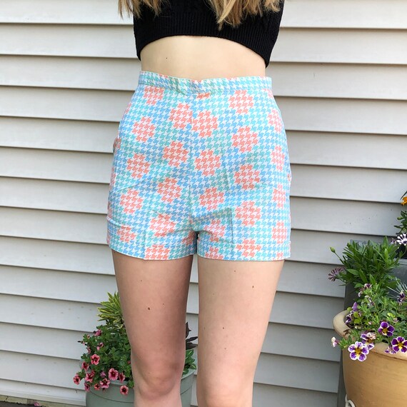 Houndstooth Plaid Pattern Vintage Pin Up Short Sh… - image 2