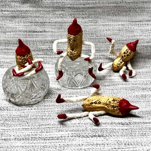 Vintage Peanut Elves/Pixies Christmas Figures Handmade