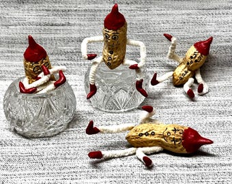 Vintage Peanut Elves/Pixies Christmas Figures Handmade