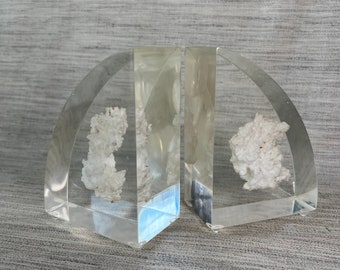 Pair Lucite and Bookends