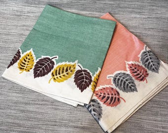 Pair of Falling Leaves Tea Towels