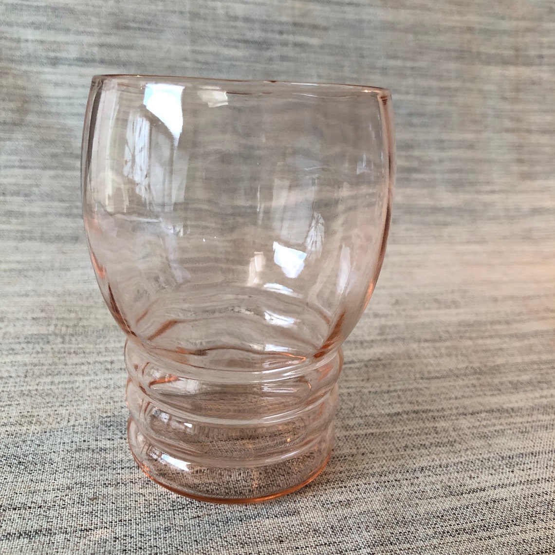 Pink Depression Glass Tumblers Optic Etsy